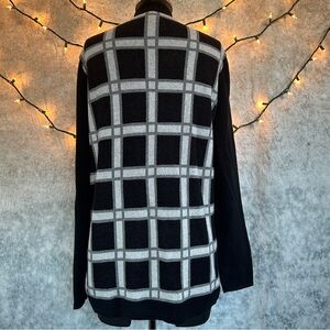 Teeberry and Weave Black and white Patterned Cardigan